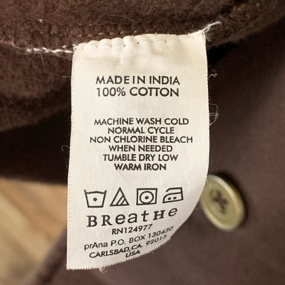 Prana Tori brown fleece button up military jacket Size Small - Picture 6 of 9